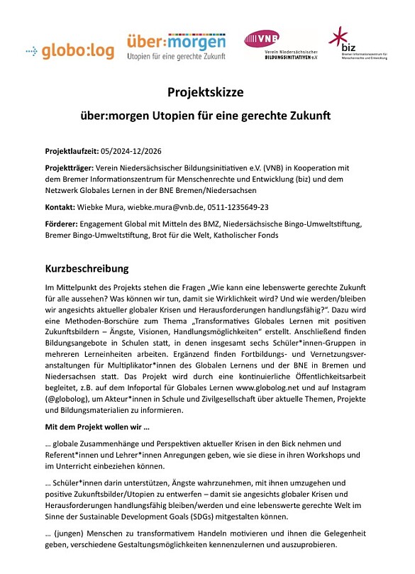 Auszug des Flyers des Projektes