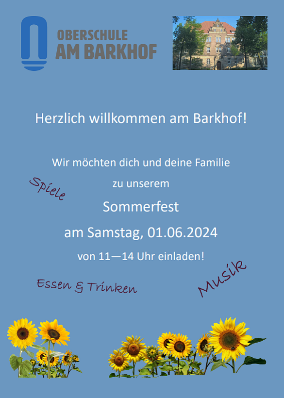 Plakat zum Sommerfest am Barkhof