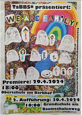 Plakat des Theaterprojekts We are family