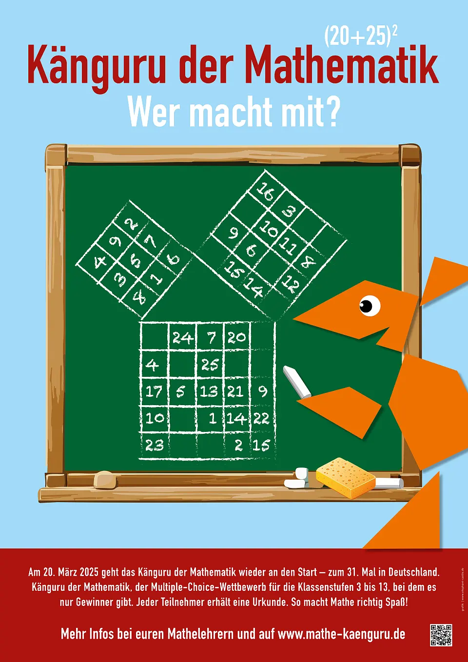 Plakat des Wettbewerbs K&auml;nguru der Mathematik