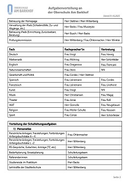 Aufgabenverteilung an der Oberschule Am Barkhof – Seite 2